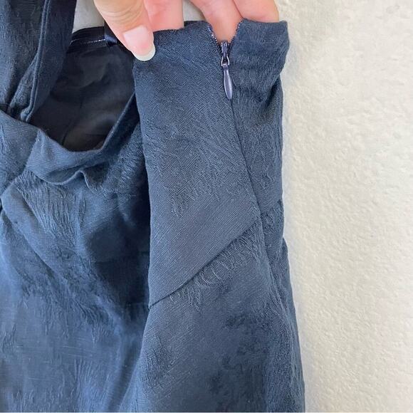 Veronica Beard Navy One Shoulder Linen Blend Blouse Size 12 Belinda Top NWT - Picture 8 of 14